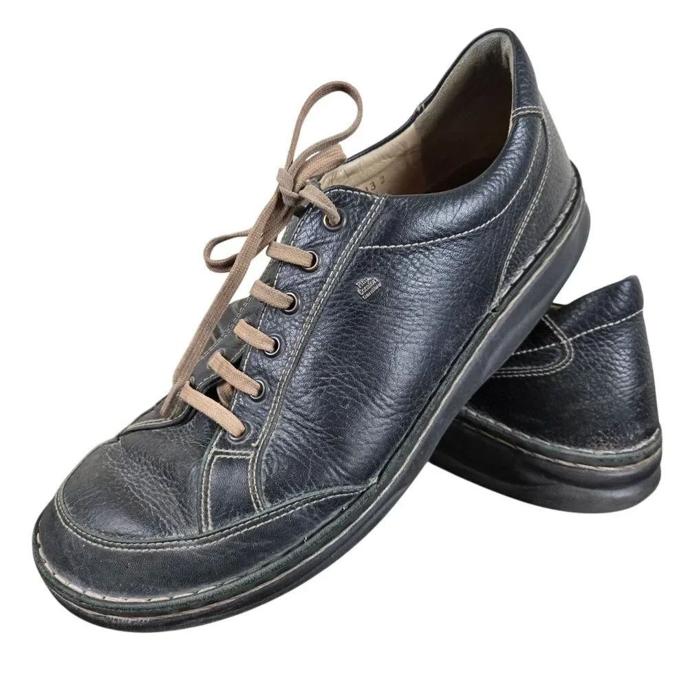 Finn Comfort Nantes Lace Up Oxfords Men's Sz 9.5 Black Leather Dadcore Gorpcore